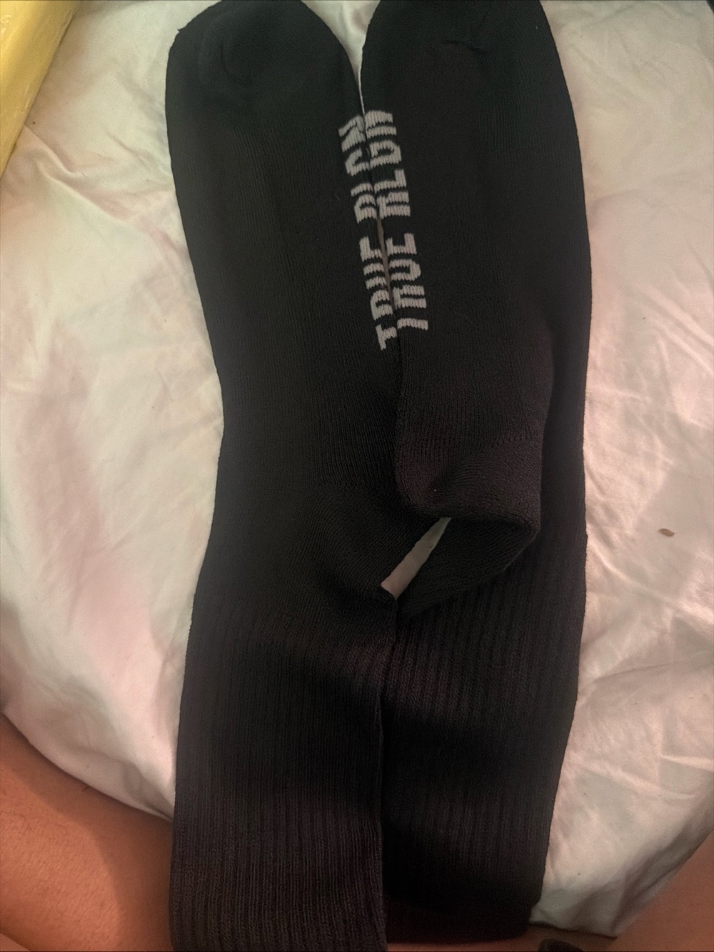Men’s black mid calf true religion Socks